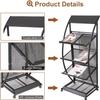 UHRLGHS Heavy Duty Magazine Rack, 4-Wheel Black Pamphlet Rack/Literature Rack/Poster Rack view 3