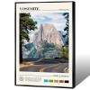 Trendy USA Yosemite National Park Landscape Canvas Posters Yosemite Valley Wall Art America City Travel Prints Painting For Living Room Bedroom Office Wall Decor 16x24in Black Framed view 1