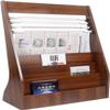UHRLGHS Wooden Magazine Rack Brochure Rack Floor Standing Newspaper Organizer Vertical Newspaper Rack view 1