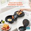 3-in-1 Electric Griddle & Panini Press - CACHOO 8" Nonstick Round Griddle and Sandwich Press with On/Off Switch, 180 Open Design, Perfect for Pancakes, Omelettes, Quesadillas, Veggies (Black) view 2