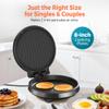 3-in-1 Electric Griddle & Panini Press - CACHOO 8" Nonstick Round Griddle and Sandwich Press with On/Off Switch, 180 Open Design, Perfect for Pancakes, Omelettes, Quesadillas, Veggies (Black) view 3