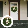 Diydeg Christmas Wreath, 19.69in Heart Shaped Artificial Cedar Wreath with Bell, Faux Cedar Greenery Fake Pine Wreath for Door Home Dining Table Mantel Porch Winter Holiday Decoration view 3
