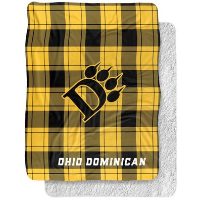 LOGOVISION Ohio Dominican University Campus Plaid Spirit Silky Touch Sherpa Back Super Soft Throw Blanket 60"x80"