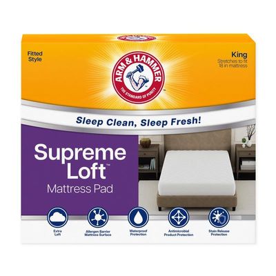 Arm & Hammer Supreme Loft Mattress Pad, Waterproof, King