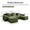 117.3" Cloud Couch Sectional Sofa, 3 Seat Modular Boneless Couches, Comfy Corduroy Fabric Sofa with Deep Seat, for Living Room, Apartment, Bedroom (Green, 117.3inch+2 Ottoman) view 2