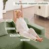 117.3" Cloud Couch Sectional Sofa, 3 Seat Modular Boneless Couches, Comfy Corduroy Fabric Sofa with Deep Seat, for Living Room, Apartment, Bedroom (Green, 117.3inch+2 Ottoman) view 4