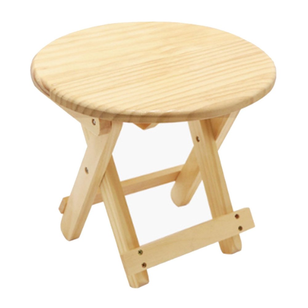 AFCFZBTBNM Folding Chair, Wooden Camping Chair, Solid Pine Portable Footstool for Indoor and Outdoor Use, Compact Foldable Small Chair for Travel, Garden, Fishing, Hiking
