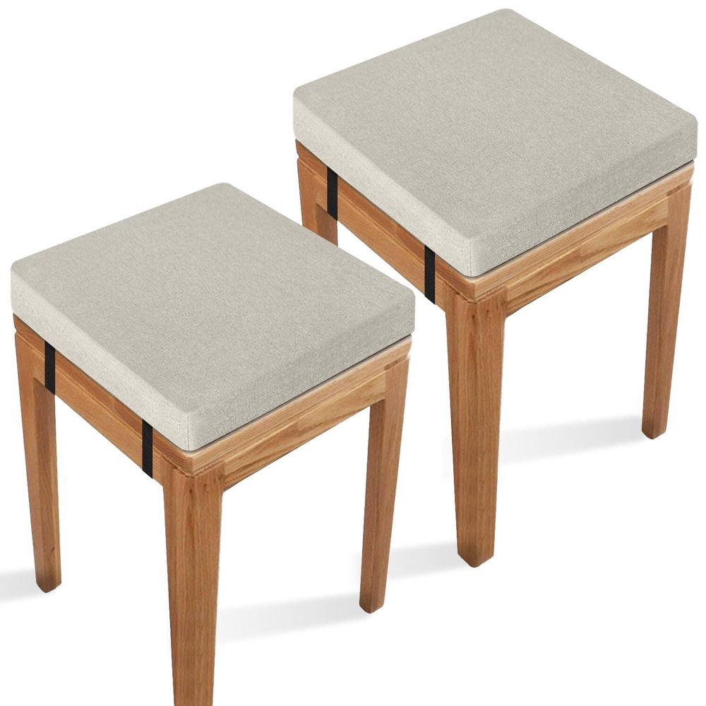 Square Stool Cushions with Ties for Bar Stool, Breathable Square Chair Pads Seat Cushions with Non-Slip Bottom for KitchenOutdoorOfficeDiningBleachers - Chair Cushions Only(3,40x10cm/16x4in)