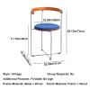 29-inch Solid Wood Foldable Blue Curved Back Chair - Compact Casual Retro Dining Chair Suitable for Study, Office, or Bar view 3