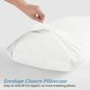 1000-TC Pima Cotton Pillowcases with Envelope Closure (2-Pack), King Size (20" x 40") White Stripe view 3