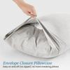 1000-TC Pima Cotton Pillowcases with Envelope Closure (2-Pack), King Size (20" x 40") Silver Grey Solid view 3