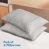 1000-TC Pima Cotton Pillowcases with Envelope Closure (2-Pack), King Size (20" x 40") Silver Grey Solid view 4