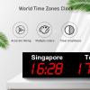 Wlikoci World Time Zones Clock, Digital Multiple Time Zones Clock, 3/4/5 Cities World Time Clock, for Multinational Enterprises Hotels Office (Red 4City) view 3