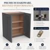 HCIOAN Wall-Mounted Cabinet Solid Wood Shaker Style Medicine Cabinet with Adjustable Shelves & Soft-Close Doors for Bathroom, Kitchen, and Office Storage (Pebble Gray, 24" W x 12" D x 42" H) view 4
