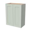 HCIOAN Wall-Mounted Cabinet  Solid Wood Shaker Style Medicine Cabinet with Adjustable Shelves & Soft-Close Doors for Bathroom, Kitchen, and Office Storage (Jade Green, 27" W x 12" D x 36" H) view 1