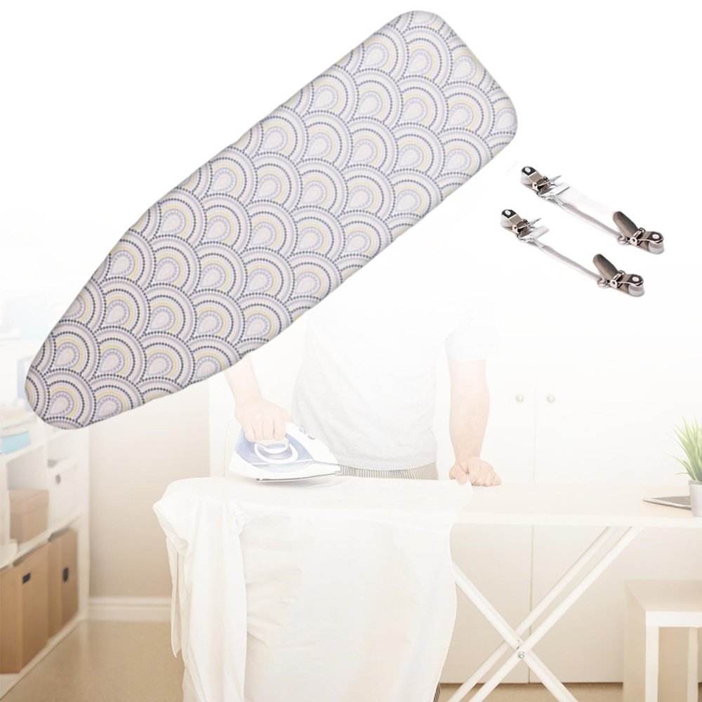 Ironing Board Cover 19"x47" 58"x20" Iron Board Covers And Pad With Adjustable Elastic EdgesHeatproof Ironing Board Covers For Standard Size(Lightpink,132x51cm/52x20in)