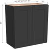 HCIOAN Wall-Mounted Cabinet  Solid Wood Shaker Style Medicine Cabinet with Adjustable Shelves & Soft-Close Doors for Bathroom, Kitchen, and Office Storage (Charcoal Black, 24" W x 12" D x 36" H) view 3