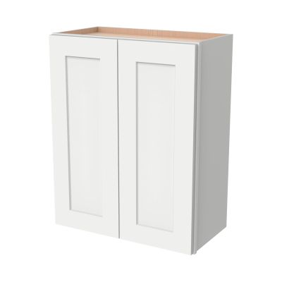 HCIOAN Wall-Mounted Cabinet  Solid Wood Shaker Style Medicine Cabinet with Adjustable Shelves & Soft-Close Doors for Bathroom, Kitchen, and Office Storage (Origami White, 30" W x 12" D x 42" H)
