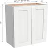 HCIOAN Wall-Mounted Cabinet  Solid Wood Shaker Style Medicine Cabinet with Adjustable Shelves & Soft-Close Doors for Bathroom, Kitchen, and Office Storage (Origami White, 30" W x 12" D x 42" H) view 3