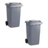 Zedfire [2 Pack] 95 Gallon Rolling Trash Can with Lid, Heavy-Duty Wheeled Garbage Bin, Mobile Trash Container for Outdoor or Commercial Use, Gray view 1