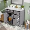 36" Blue Modern Bathroom Vanity with Ceramic Sink, Soft Close Doors, 4 Drawers for Storage, Elegant Design for Small Bathrooms (Gray) view 1