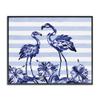 Stupell Industries Indigo Flamingos over Stripes Black Framed Giclee Art, design by Paul Brent, 16 x 20 view 1