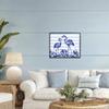 Stupell Industries Indigo Flamingos over Stripes Black Framed Giclee Art, design by Paul Brent, 16 x 20 view 2