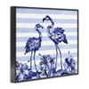 Stupell Industries Indigo Flamingos over Stripes Black Framed Giclee Art, design by Paul Brent, 16 x 20 view 3