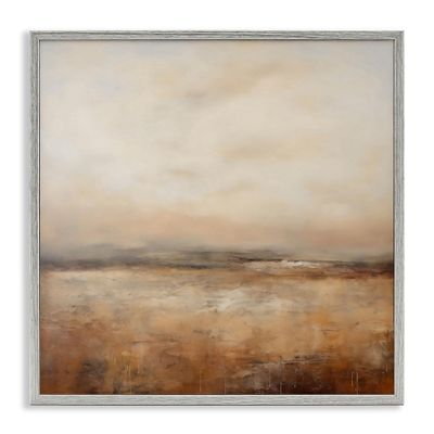 Stupell Industries Calm Abstract Landscape Neutrals Gray Framed Giclee Art, design by Creative Studio, 12 x 12