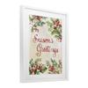 'Season's Greetings Holly Berries'| Framed Print Under Glass view 2