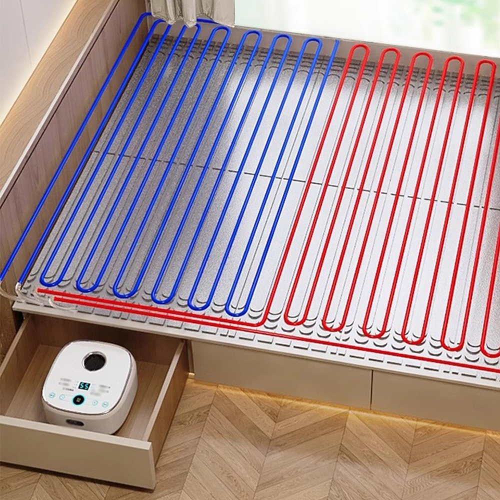 Heated Floor Carpet, Water-heated Kang, Intelligent Constant Temperature Water Circulation, 1000W Electric Heated Mattress Pad for Tatami, Bed, Floor(6.6 m)