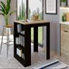 Modern Black/Pine Kitchen Island with 3 Open Shelves 36.2" Square Countertop, Engineered Wood Construction, TSCA Compliant, Perfect for Breakfast Nook & Dining Room view 2