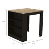 Modern Black/Pine Kitchen Island with 3 Open Shelves 36.2" Square Countertop, Engineered Wood Construction, TSCA Compliant, Perfect for Breakfast Nook & Dining Room view 3
