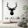 Aportif Metal Deer Head Wall Decor, Metal Antlers, Moose Wall Decor, Deer Sign, Animal Decorations, Gifts For Wildlife Lovers, Bedroom Living Room Decor (Silver, 21"x19"|53x47 cm) view 2