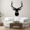 Aportif Metal Deer Head Wall Decor, Metal Antlers, Moose Wall Decor, Deer Sign, Animal Decorations, Gifts For Wildlife Lovers, Bedroom Living Room Decor (Silver, 21"x19"|53x47 cm) view 3