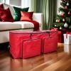 Christmas Tree Storage Bag, Christmas Tree Tote Wreath Carry Bag, Reusable Garland Storage Bags, Double-Zipper Bin With Reinforced Handles & Pockets, Waterproof Christma-s Trees Box For Holiday view 4