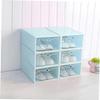 COOLHIYA 6PCS Large Transparent Stackable Shoe Storage Boxes Thickened Plastic Organizer with Door for Closet Entryway Bedroom Blue view 3