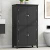 Freestanding Storage Cabinet with 4 Doors,Elegant Organizer Unit with Adjustable Shelves, Sturdy MDF Frame, Anti-Tipping Design, Large Capacity for Bathroom, Kitchen, Office, Home, Black view 3