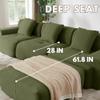 113" Modular L-Shaped Sectional Sofa with Movable Ottoman, Green Corduroy Deep Seat Couches for Living Room, Boneless Cloud Couch, No Assembly Required view 3