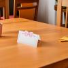 LOGOFUN 100PCS Bow Place Cards Elegant Blank Assignment Labels for Wedding Party Guest Name Seating Table Decorations - Pink view 2