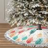 Coral and Teal Arrows Christmas Tree Skirt with Tassel 36" Farmhouse Rustic Xmas Tree Mat Waterproof Halloween Tree Cover for Xmas Holiday New Year Party Decoration view 3