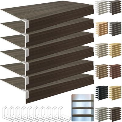 6 PCS Wire Rack Cover, 38x20x3 in Foamed PVC Shelf Covers for Wire Shelving Pantry Closet and Laundry Shelves, Durable Removable Shelf Decoration (Not Wood) for Ofiice Home Kitchen, Color 26