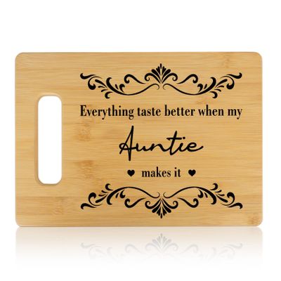 Aunt Gifts for Women Aunite Gift from Nephew Niece Best Aunt Ever Gift Ideas Auntie Announcement Bamboo Wood Cutting Board Home Kitchen Decor Unique Birthday Christmas Valentines Day Gift for Auntie