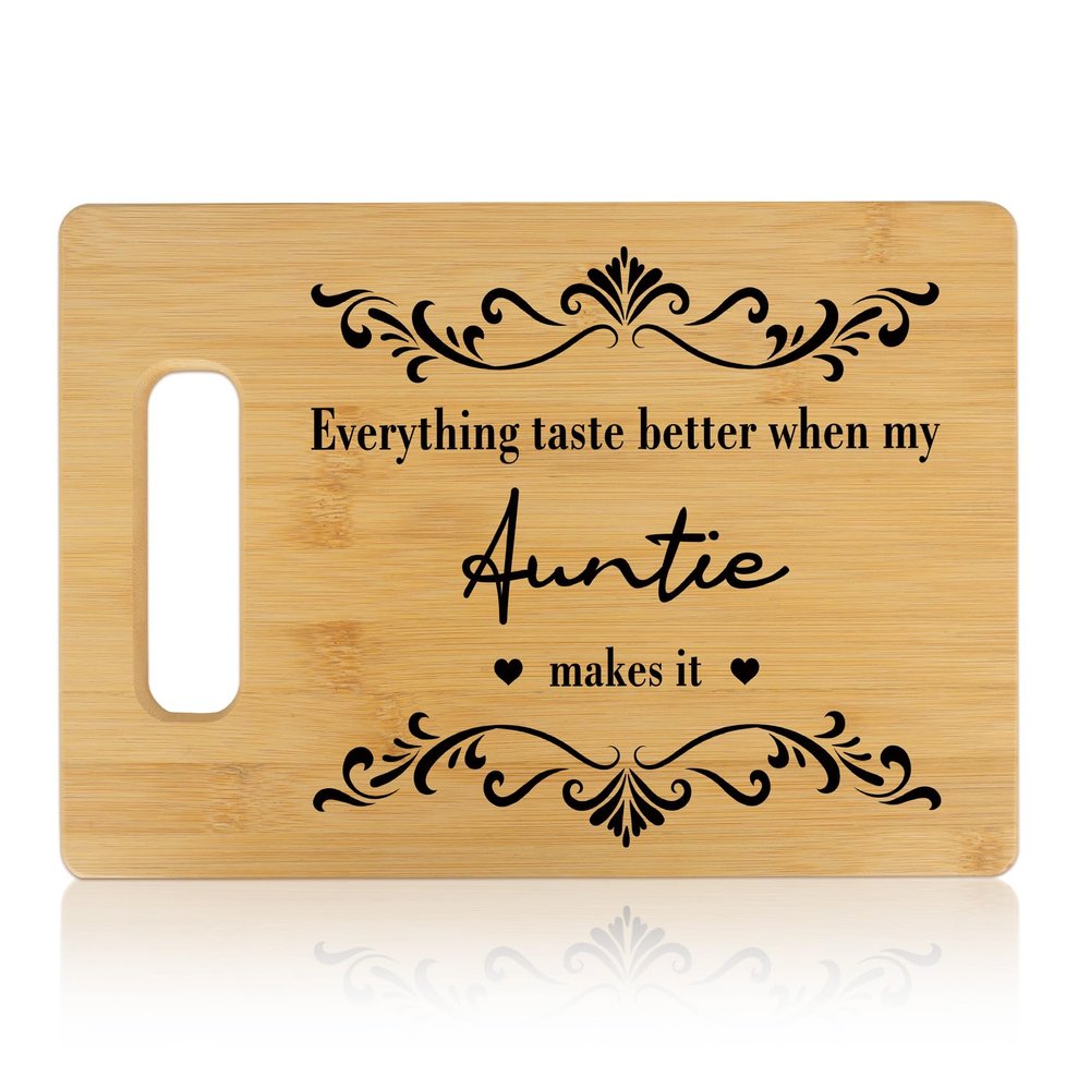 Aunt Gifts for Women Aunite Gift from Nephew Niece Best Aunt Ever Gift Ideas Auntie Announcement Bamboo Wood Cutting Board Home Kitchen Decor Unique Birthday Christmas Valentines Day Gift for Auntie
