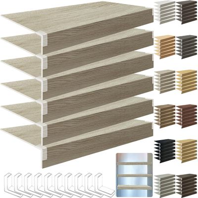 6 PCS Wire Rack Cover, 21x16x3 in Foamed PVC Shelf Covers for Wire Shelving Pantry Closet and Laundry Shelves, Durable Removable Shelf Decoration (Not Wood) for Ofiice Home Kitchen, Color 27