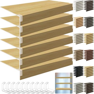 6 PCS Wire Rack Cover, 28x20x3 in Foamed PVC Shelf Covers for Wire Shelving Pantry Closet and Laundry Shelves, Durable Removable Shelf Decoration (Not Wood) for Ofiice Home Kitchen, Color 21