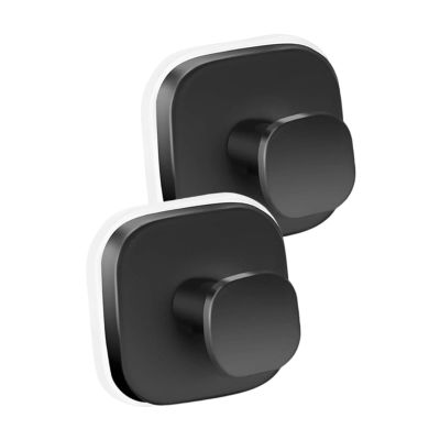 JISADER 2 Pieces Suction Cup Hooks for Wreath Wreath Hangers Easy Installation Rustproof Stainless Steel Hooks for Bathroom Bedroom, Black