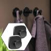 JISADER 2 Pieces Suction Cup Hooks for Wreath Wreath Hangers Easy Installation Rustproof Stainless Steel Hooks for Bathroom Bedroom, Black view 2