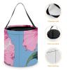 QMNALP Halloween Tote Treat Bags for Trick Or Treating Personalized Multipurpose Reusable Two Hibiscus Flowers Printed Candy Bags for Party Supplies Snack Grocery Tote with Handles view 4