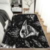 Gothic Skull Area Rugs 7x10 Living Room, Raven Bird Skull Feather Black and White Design, Soft Washable Bedroom Rug, Gothic Home Decor Carpet, Low Pile, Non Slip, Kid & Pet Friendly (S-194) view 3
